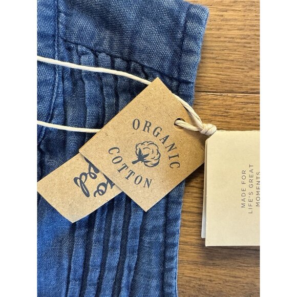 Faherty Isha Sleeveless Organic Cotton Dress Navy Size Ex Small Sleeveless NWT - Picture 12 of 16